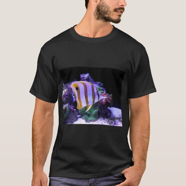 Gul och vit fjärilsfisk t shirt (Framsida)
