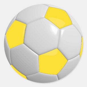 Gul och Vit Fotboll Runt Klistermärke