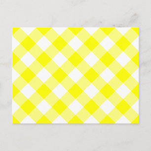 Gul och vit gingham vykort
