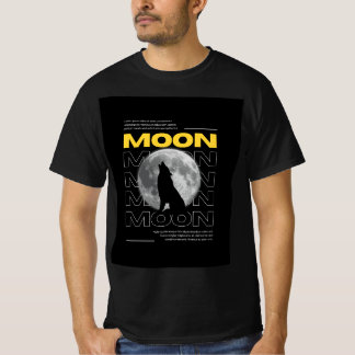 GUL OCH VIT MÖRK MÅNE T-SHIRT