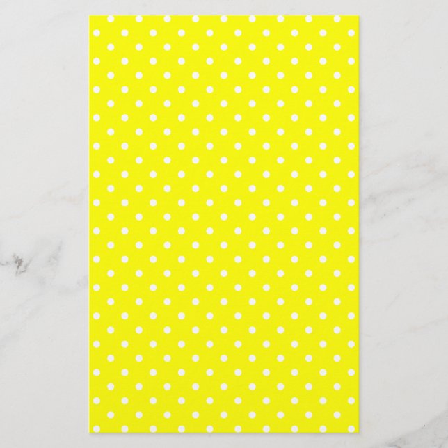 Gul och vit prickig mönster brevpapper (Framsida)