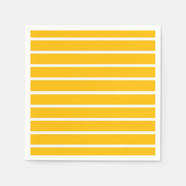 Gul och vit randig design pappersservett (Framsidan)