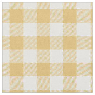 Gul och vit rutig gingham tyg