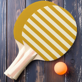 Gul Ocker Polostripor och Enfärgad Pingisracket