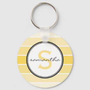 Gul Ombre Monogram Nyckelring