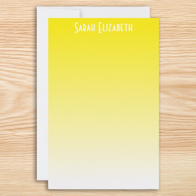 Gul Ombre-papper Brevpapper (Yellow to White Gradient Stationery)