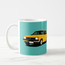 Gul Opel Kadett kupé - två bilder Kaffemugg