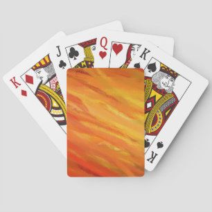Gul Orange Abstrakt Konstmålning Casinokort