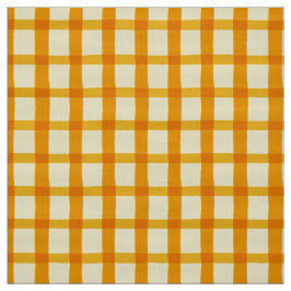 Gul orange Gingham för sommar Tyg