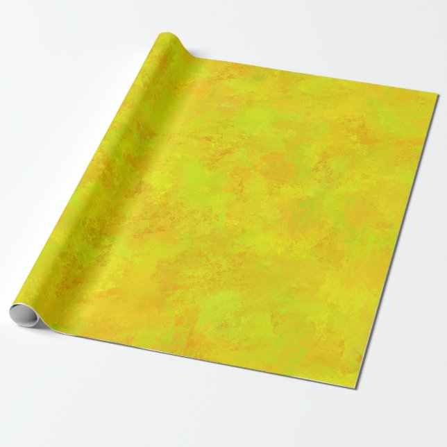 Gul Orange Grön Abstrakt Mönster Presentpapper (Utrullad)