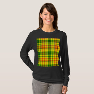 Gul Orange Grön Plaid Tartan Design  T Shirt