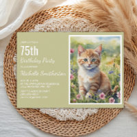 Gul Orange Kattunge Kattälskare 75-årsdag