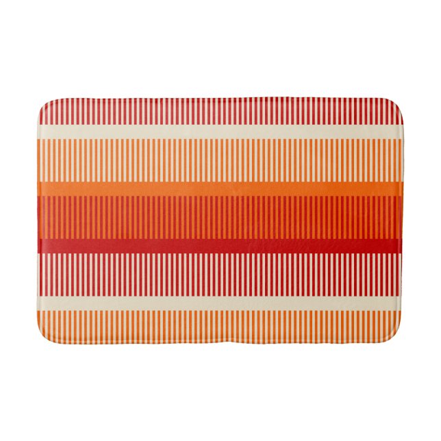 Gul Orange Röd Randigt Mönster Badrumsmatta (Framsidan)