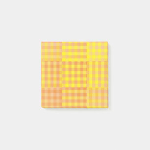 Gul Orange Rutig Lappteknik Mönster Post-it Block
