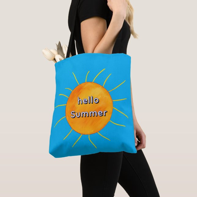 Gul Orange Solsken Hej Sommar Tygkasse (Närbild)