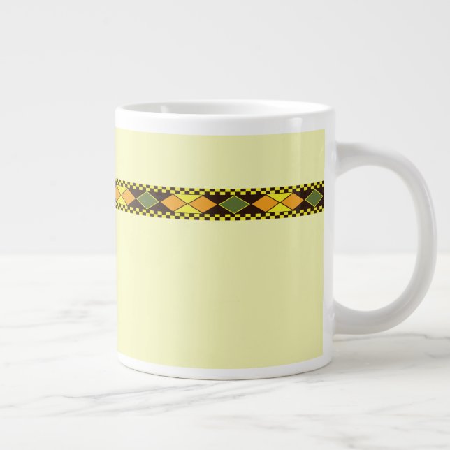 Gul Orange Sömlös Design Jumbo Mugg (Höger)