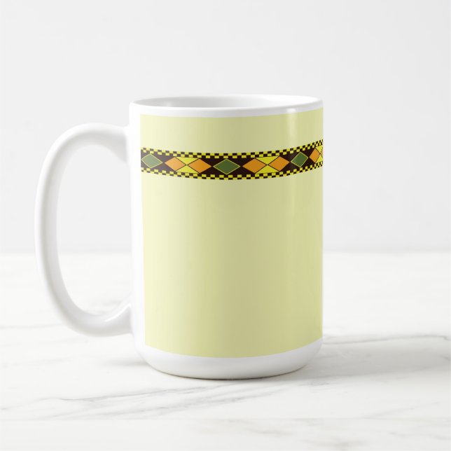 Gul Orange Sömlös Design Kaffemugg (Vänster)