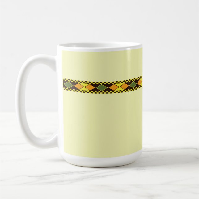 Gul Orange Sömlös Design Kaffemugg (Vänster)