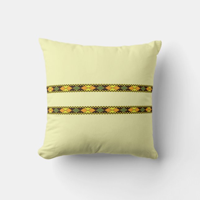 Gul Orange Sömlös Design Kudde (Framsida)