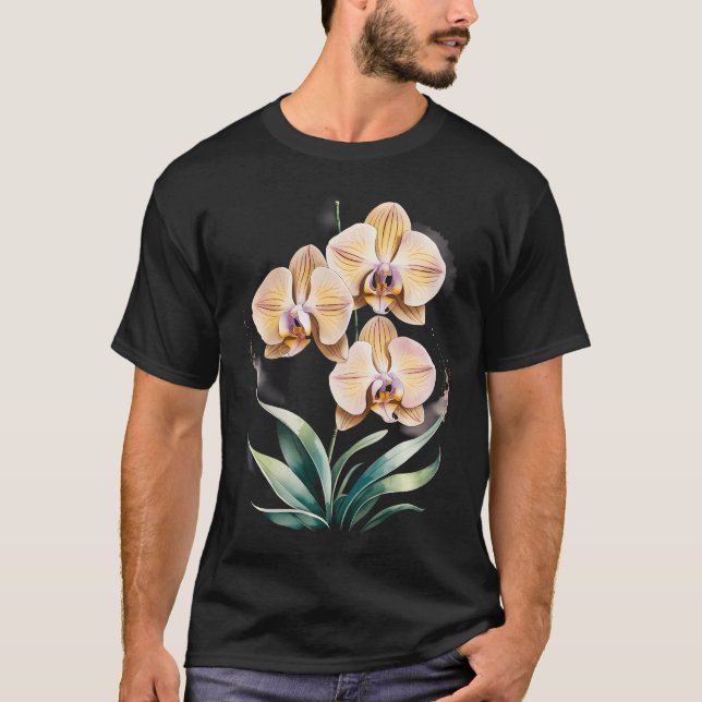 Gul orkidéblomma t shirt (Framsida)
