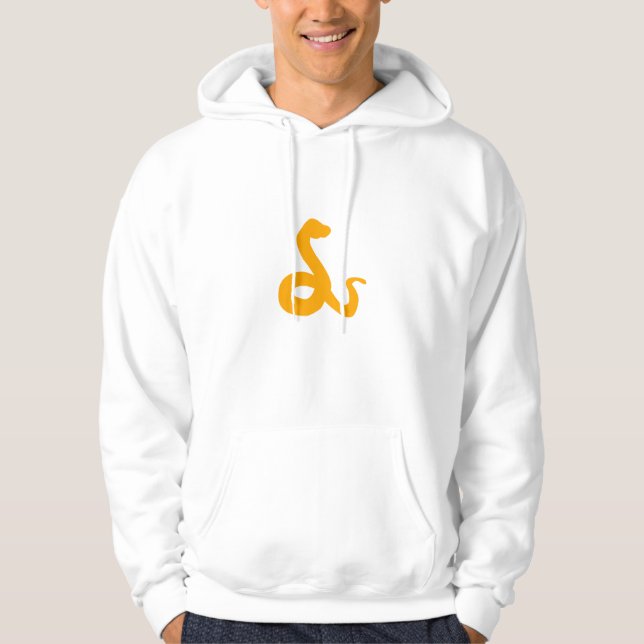 Gul orm måntecken symbol hoodie (Framsida)