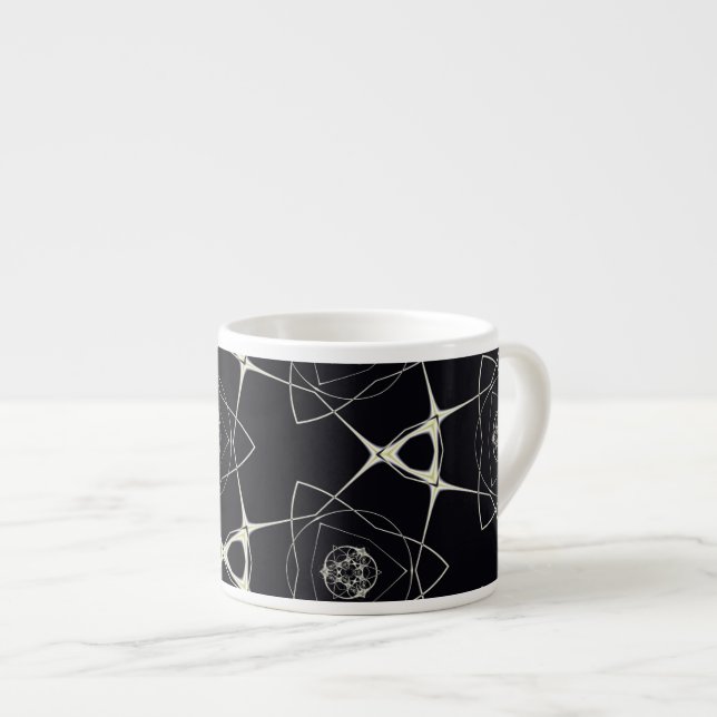 Gul Ornament Espressomugg (Framsida höger)