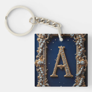 Gul Ornamenterad Bokstav A Juvel Monogram Elegans