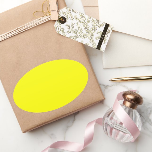 Gul Ovalt Klistermärke (Gifting)