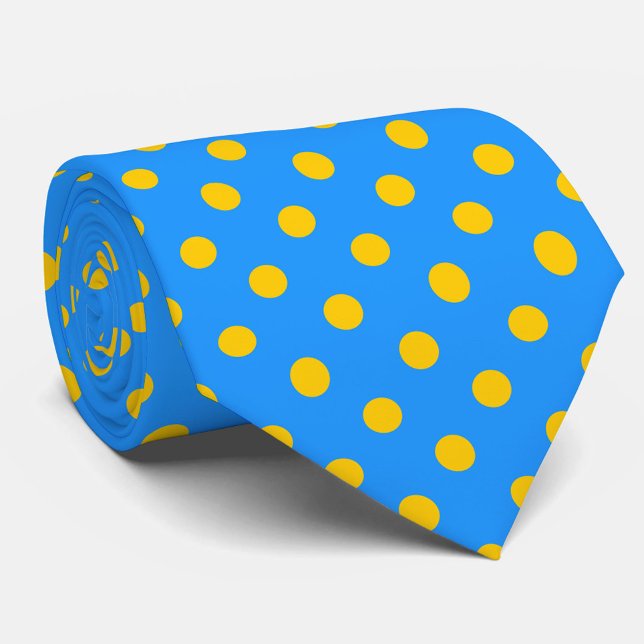 Gul på blå prickmönsterdesign slips (Skapare uppladdad)