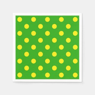 Gul på grön prickmönsterdesign  pappersservett