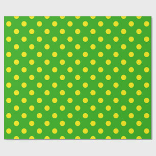 Gul på grön prickmönsterdesign presentpapper