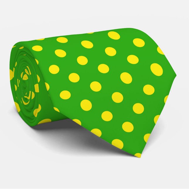 Gul på grön prickmönsterdesign  slips (Skapare uppladdad)