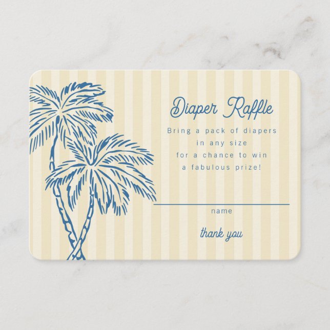 Gul Palm Springs Pastell Blöja Lotteri Infognutt Tilläggskort (Framsida)