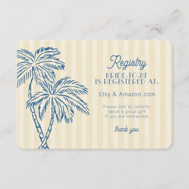 Gul Palm Springs Pastell Strand Registerkort Tilläggskort (Framsida)