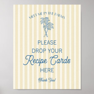 Gul Palm Springs Strand Dela ett recept Bröllop Poster