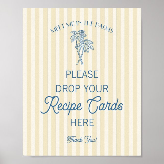 Gul Palm Springs Strand Dela ett recept Bröllop Poster (Framsidan)
