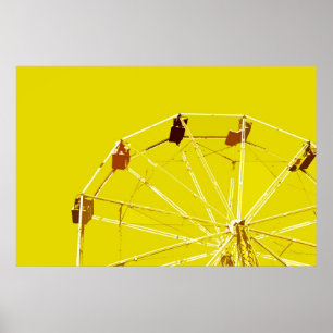 Gul pariserhjulaffisch poster