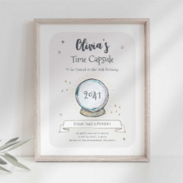 Gul Party Time Capsule-tecken Poster