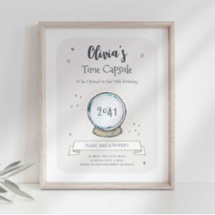 Gul Party Time Capsule-tecken Poster