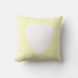 Gul Pastell & Vit Hjärtformad Design Kudde