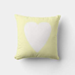 Gul Pastell & Vit Hjärtformad Design Kudde