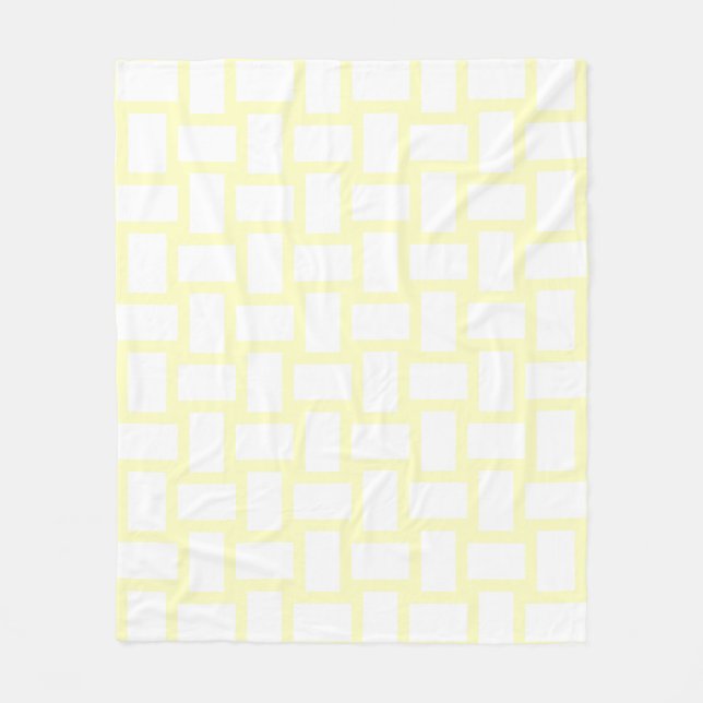 Gul Pastell & Vit Vävd Design Fleecefilt (Framsidan)