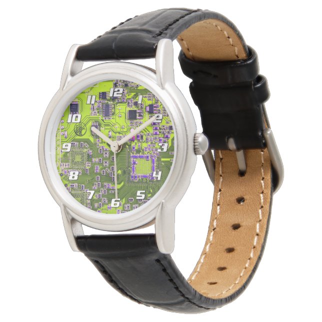 Gul PCB-kretskortdesign för IT-proffs Armbandsur (Vinklad)