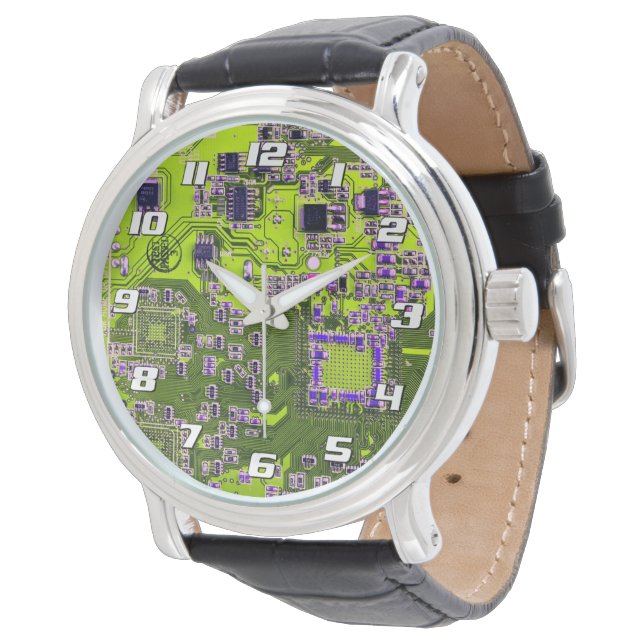 Gul PCB-kretskortdesign för IT-proffs Armbandsur (Vinklad)