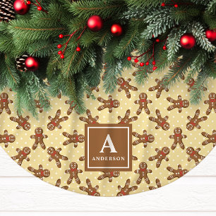 Gul Pepparkaksgubbe Monogram Jul Julgransmatta Borstad Polyester