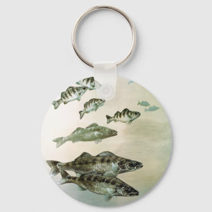 gul perch för walleye och pikekeychain nyckelring