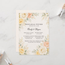 Gul persika & Elfenbensfärgade Blommiga Övningsmid