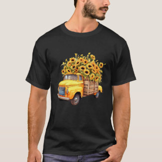 Gul Pickup Lastbil Solros Höst Halloween Tha T Shirt