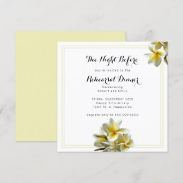 Gul Plumeria repetition middag kvadratisk inbjudan