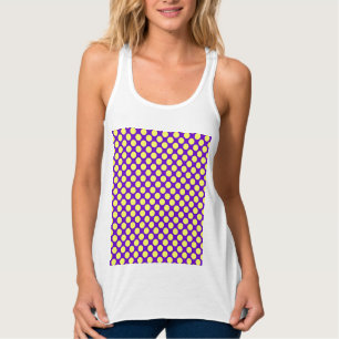 Gul polka dots med purpurfärgad bakgrund linne med racerback 